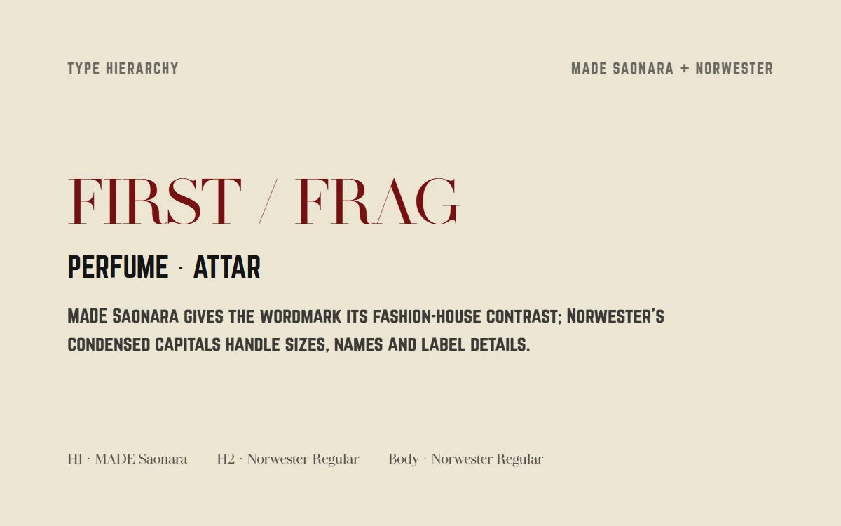 First Frag typography specimen 2