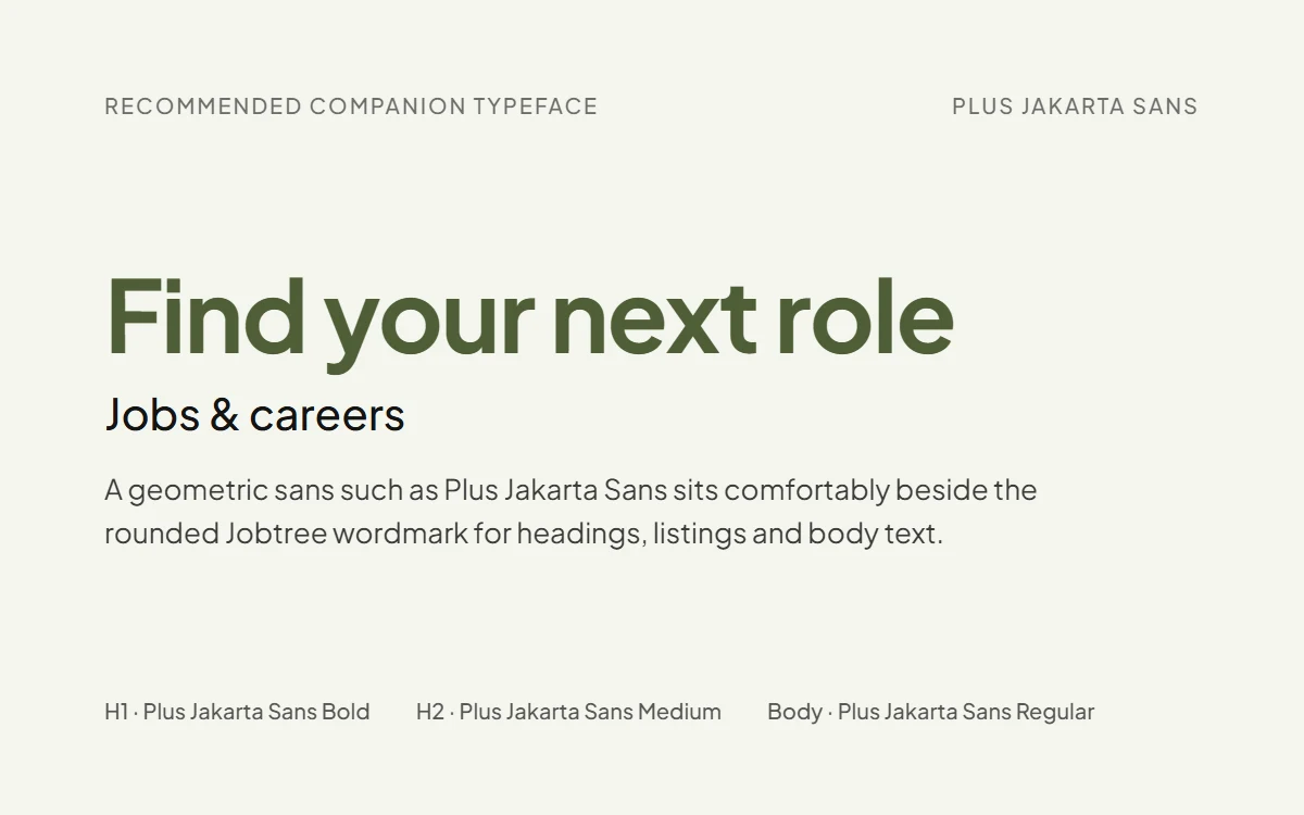 Jobtree typography specimen 2