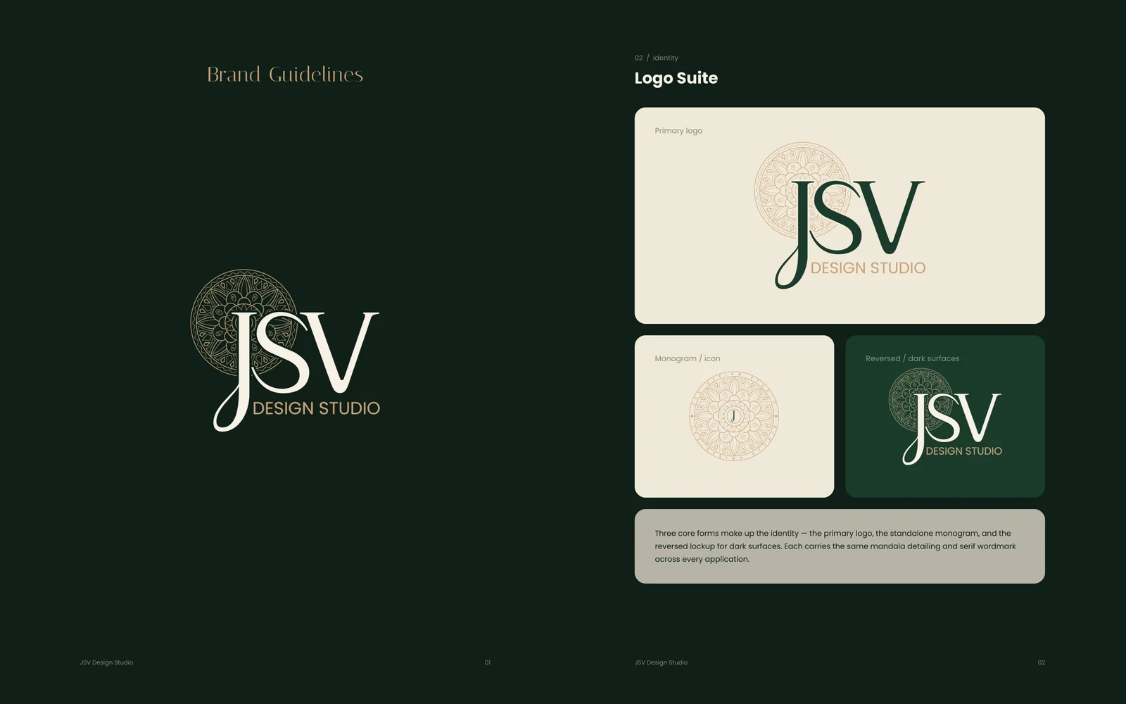 JSV Design Studio brand application 1