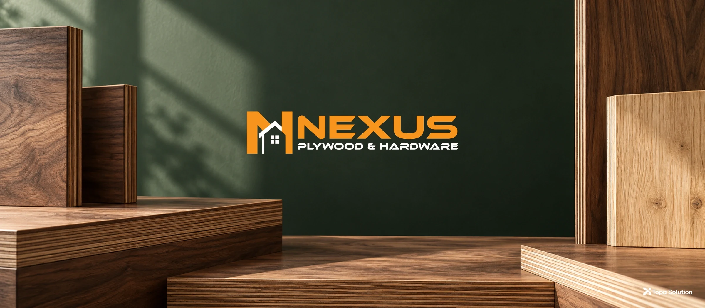 Nexus Plywood & Hardware brand identity banner