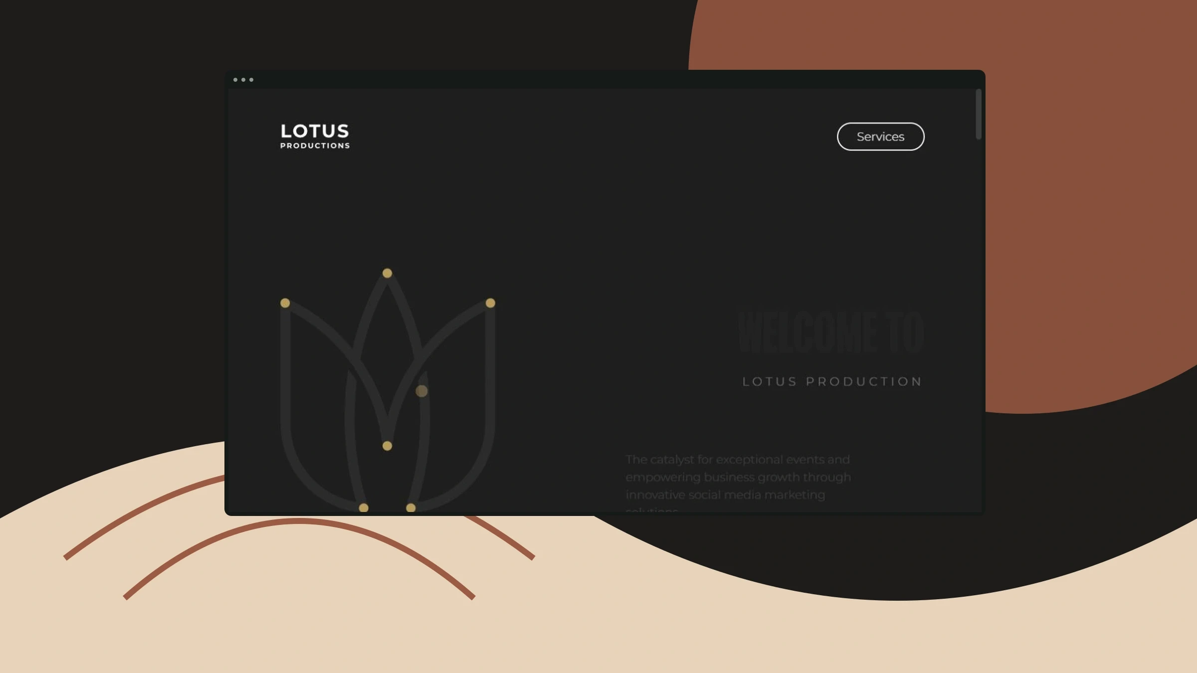 Lotus Production website mockup