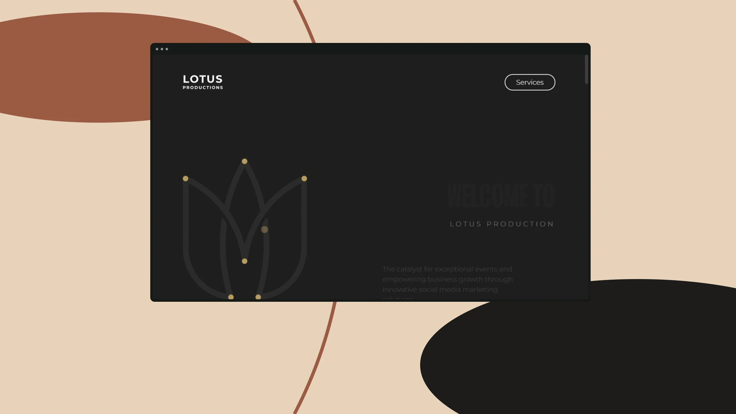 Lotus Production website mockup