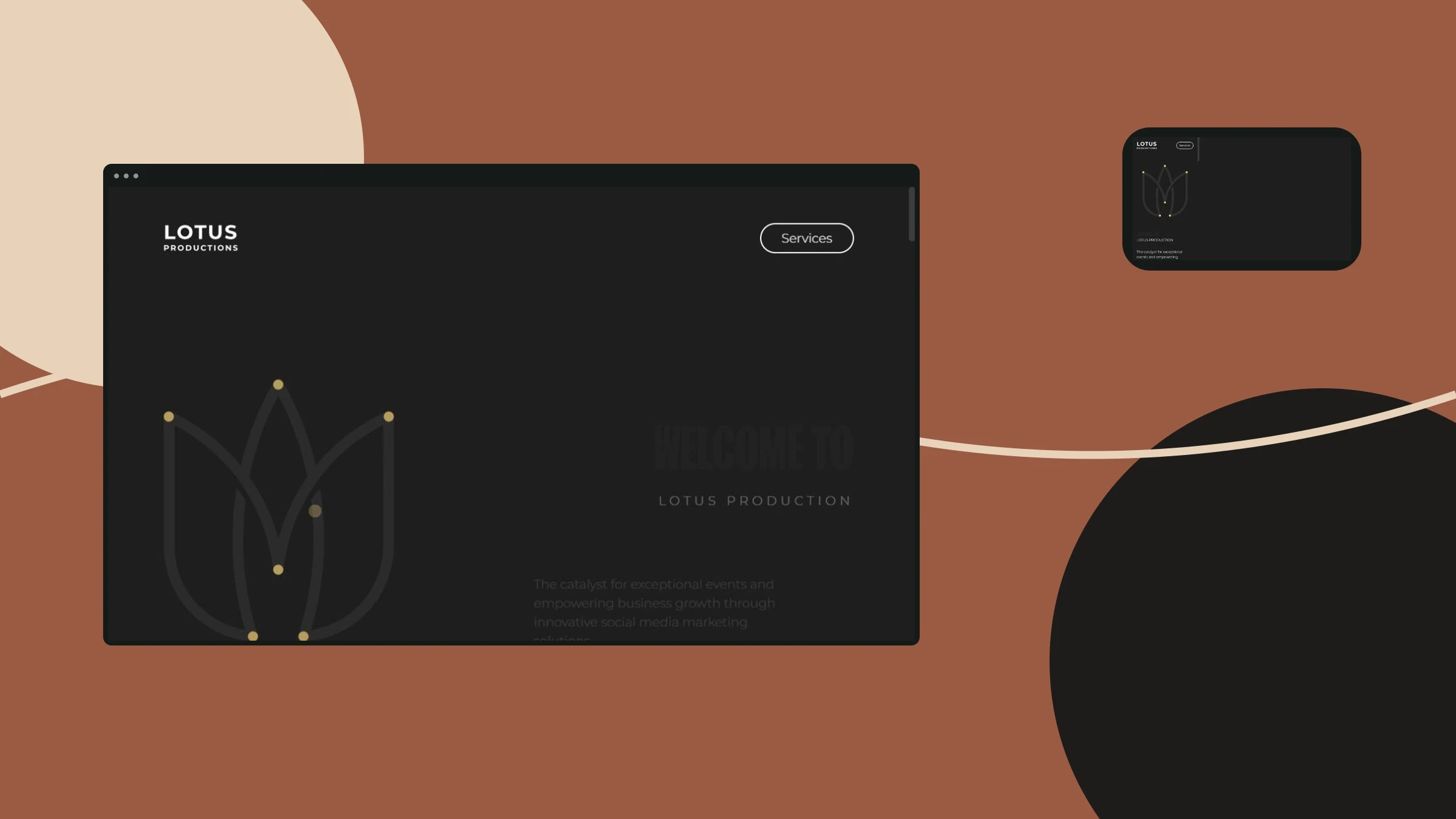 Lotus Production website mockup