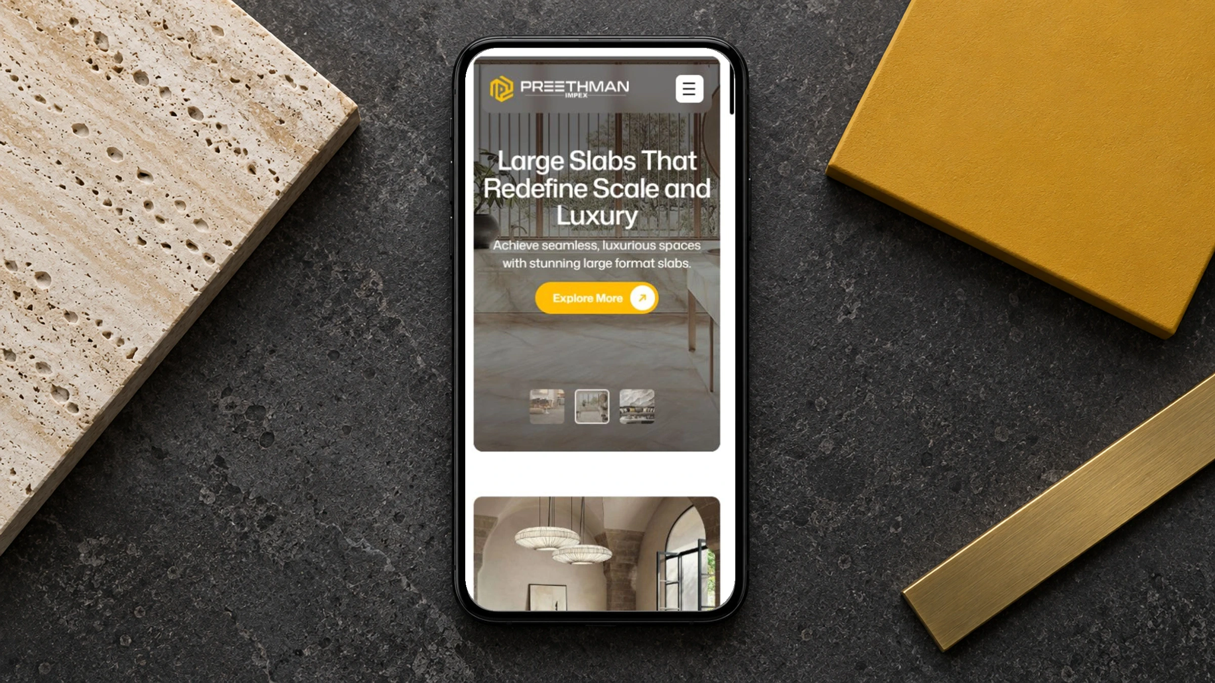 Preethman Impex website mockup