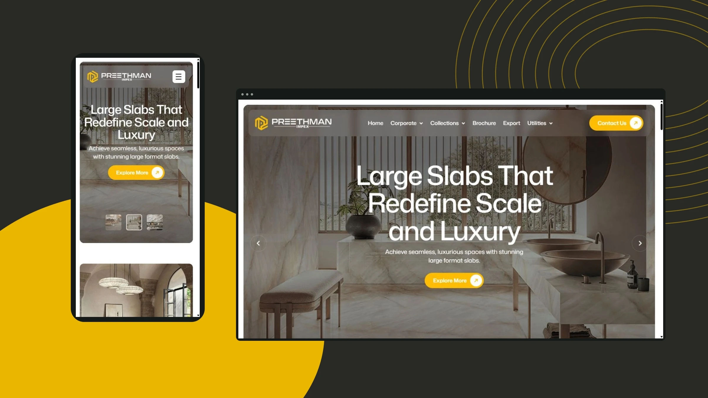 Preethman Impex website mockup