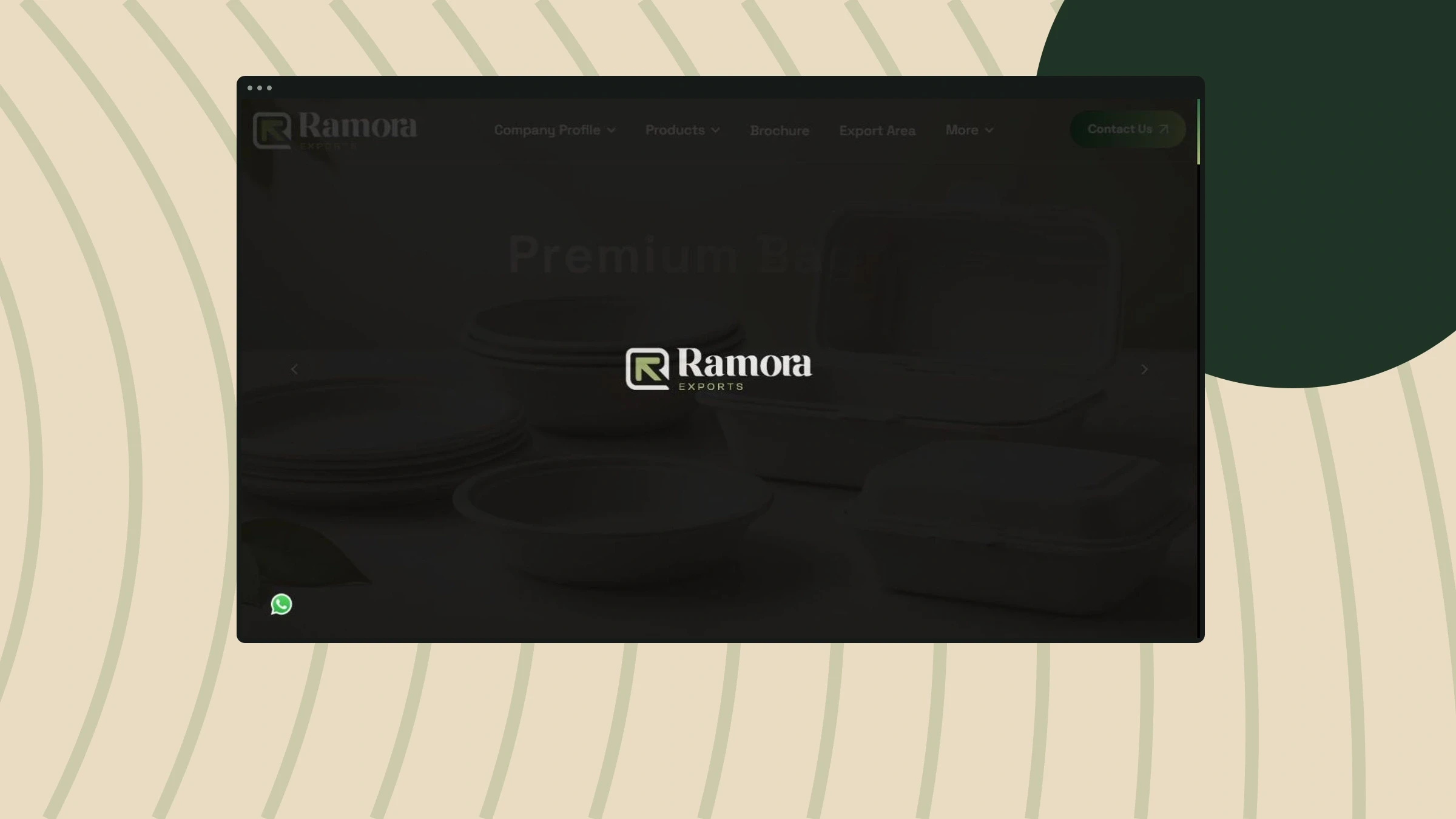 Ramora Exports website mockup
