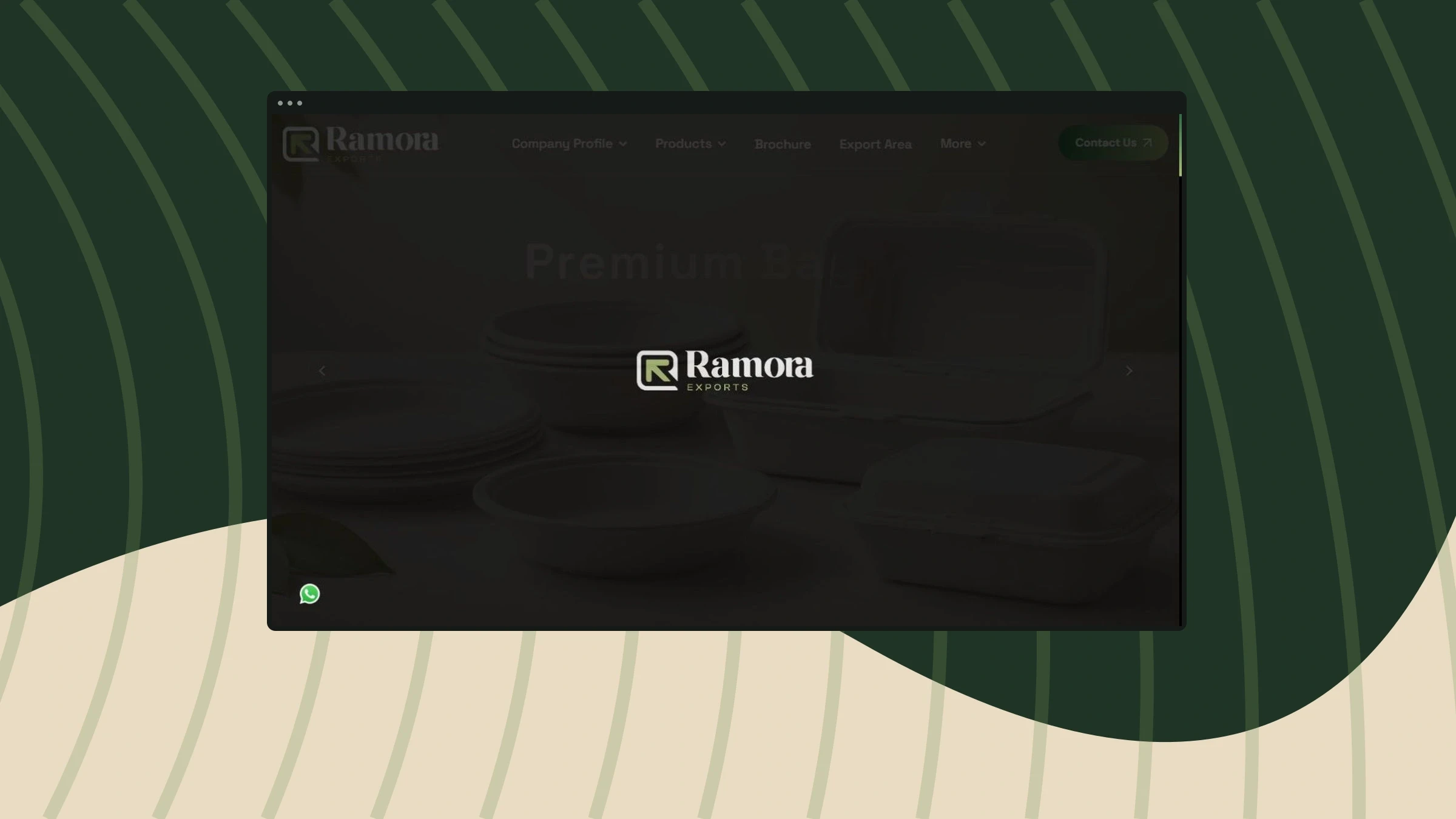 Ramora Exports website mockup