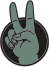 Hand showing victory sign icon